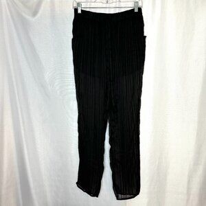 Dark Fairy Moody Whimsigoth black Sheer Silk blend overlay Ya Los Angeles pant M